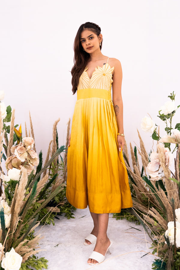 Sunflower embroidered dress